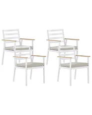 Set med 4 stolar med dynor CAVOLI Metall Beige_818144