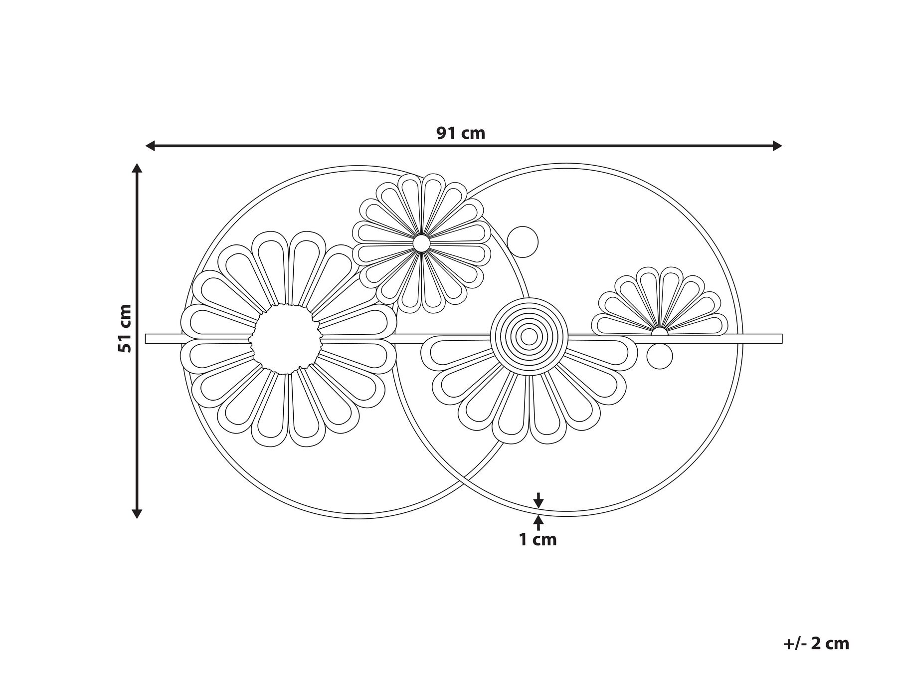 Wall Decor Flower PROMETHIUM Metal 51 cm Gold_933948