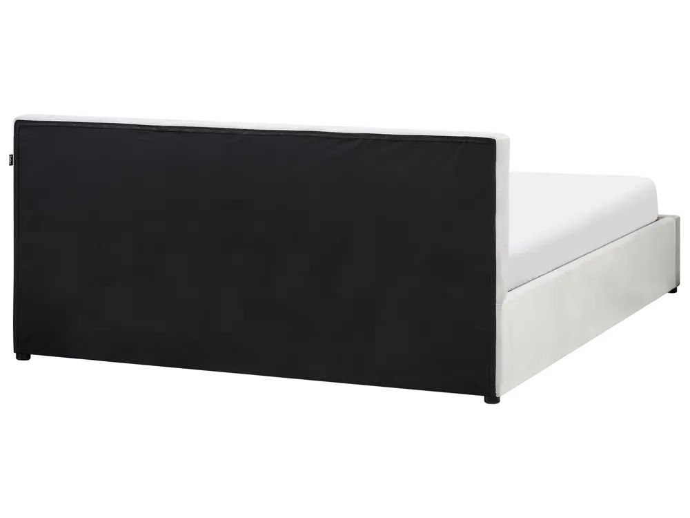 Säng med förvaring BOUSSE Sammet Ljusgrå 160 x 200 cm_862562