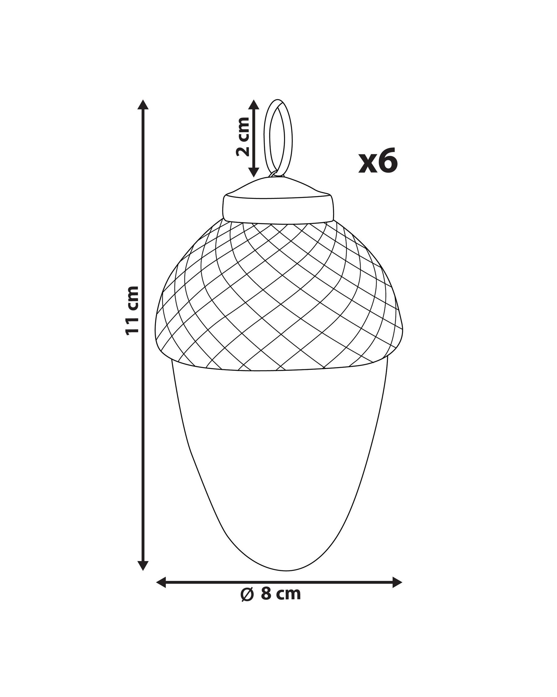 Kuusenkoristesetti 6 kpl AMBRE Lasi Kulta_899334