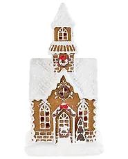 Set med 3 juldekorationer LED RIMPI 21/25/26 cm Hus Brun_1175160