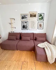 Modular Corner Sofa NERBO Boucle Brown Left Hand_1065652