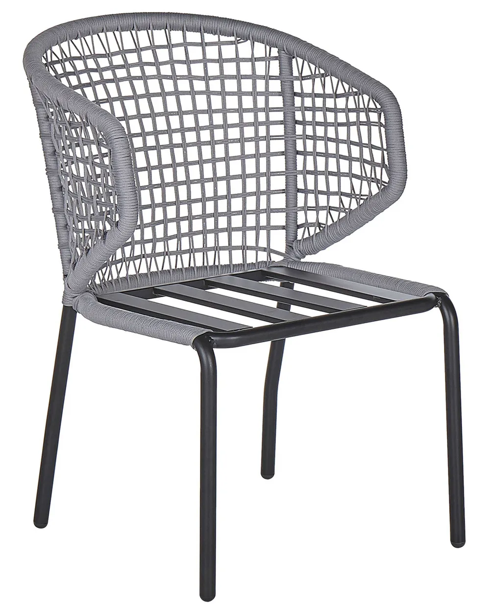 Set of 2 Garden Chairs with Cushions PALMI Metal Grey_808205