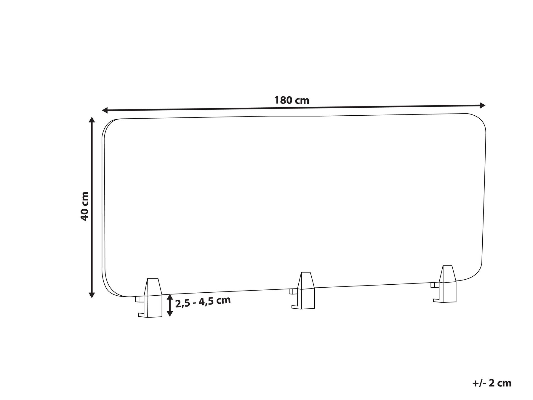 Desk Screen WALLY 180 x 40 cm Beige_853229