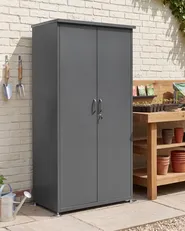 Garden Cabinet DORGALI 92 cm 188 cm Metal Graphite Grey_1131562