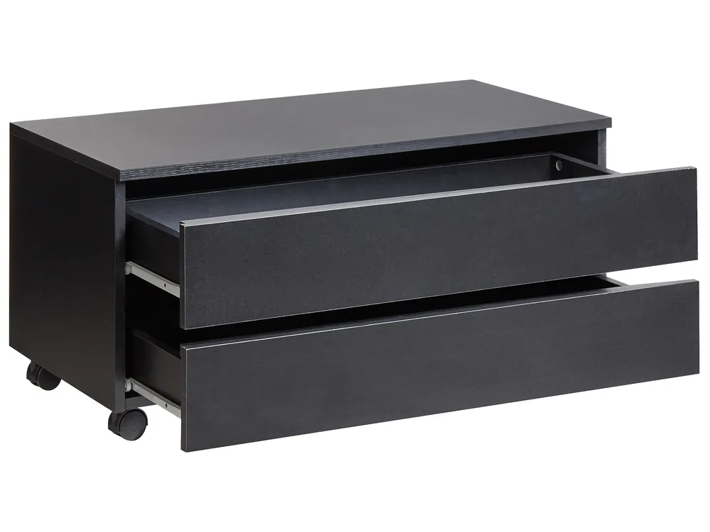 Bathroom Cabinet TERESINA with Wheels 80 cm Black_983953