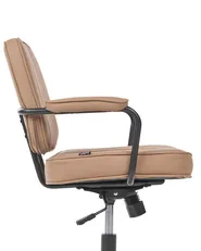 Desk Chair BERNE Faux Leather Light Brown_1077530