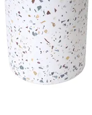Set of 2 Candle Holders KAENGAN 13/24 cm Stone Terrazzo Effect Gold_849138