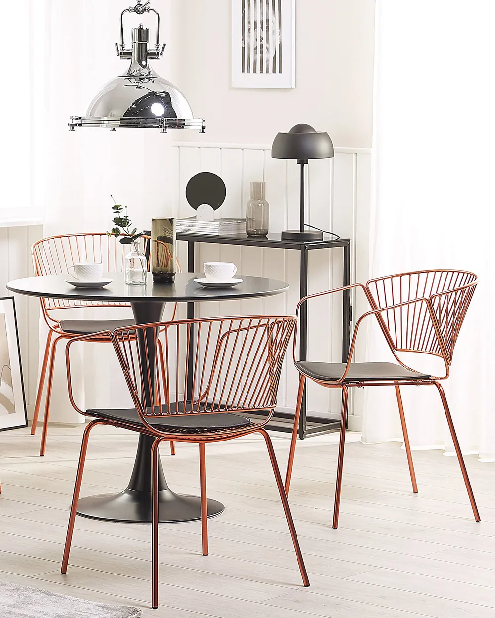 Set med 2 matstolar RIGBY Metall Koppar