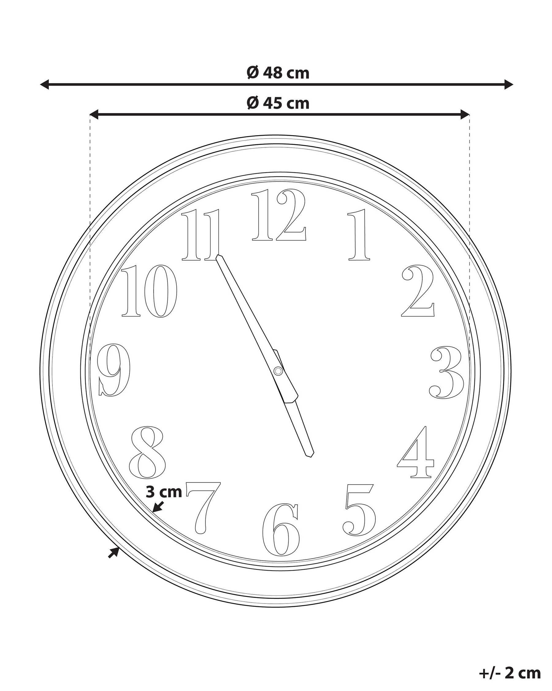 Wall Clock HORW 48 cm Metal Multicolour_798201