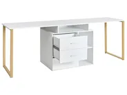 Työpöytä säädettävä ASHMORE 165/220 cm 55 cm Valkoinen_1053982
