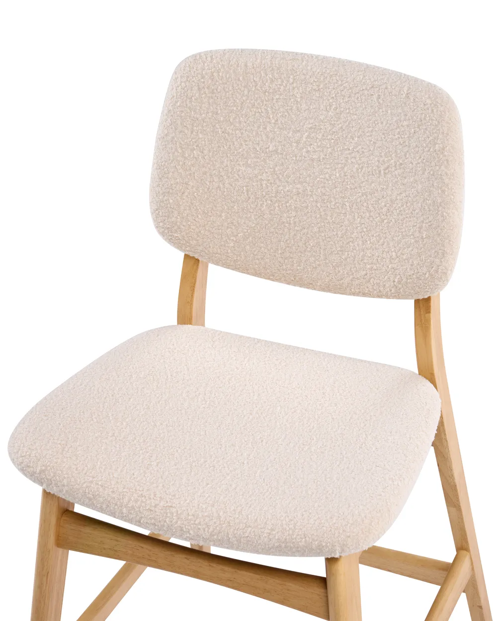 Set med 2 barstolar ELAINE Bouclé Ljusbrun/ Beige_1060284