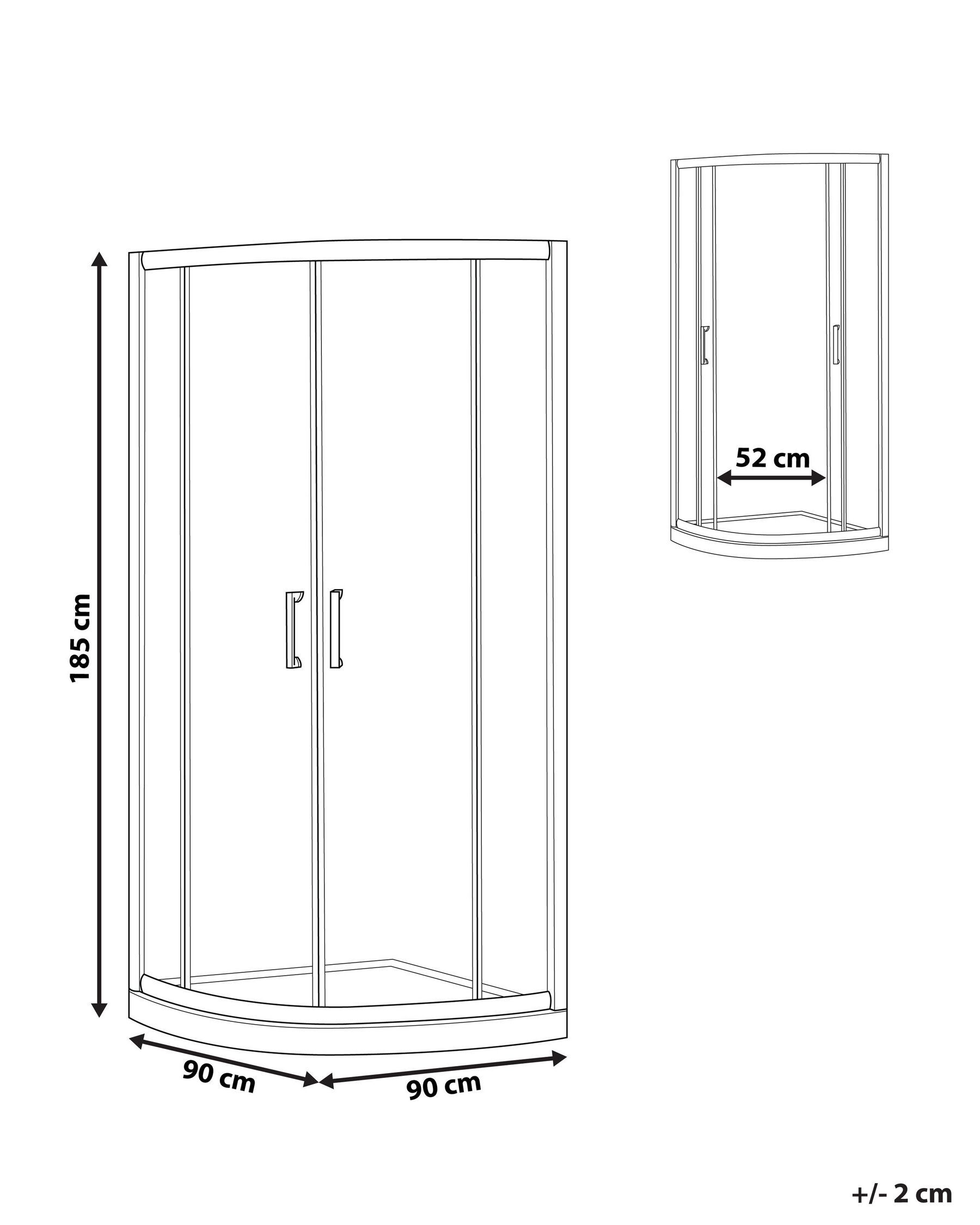 Shower Enclosure JUKATAN 900 x 900 x 1850 mm Gold_944717