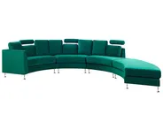 Curved Sofa 7 Seater ROTUNDE Velvet Dark Green_793577