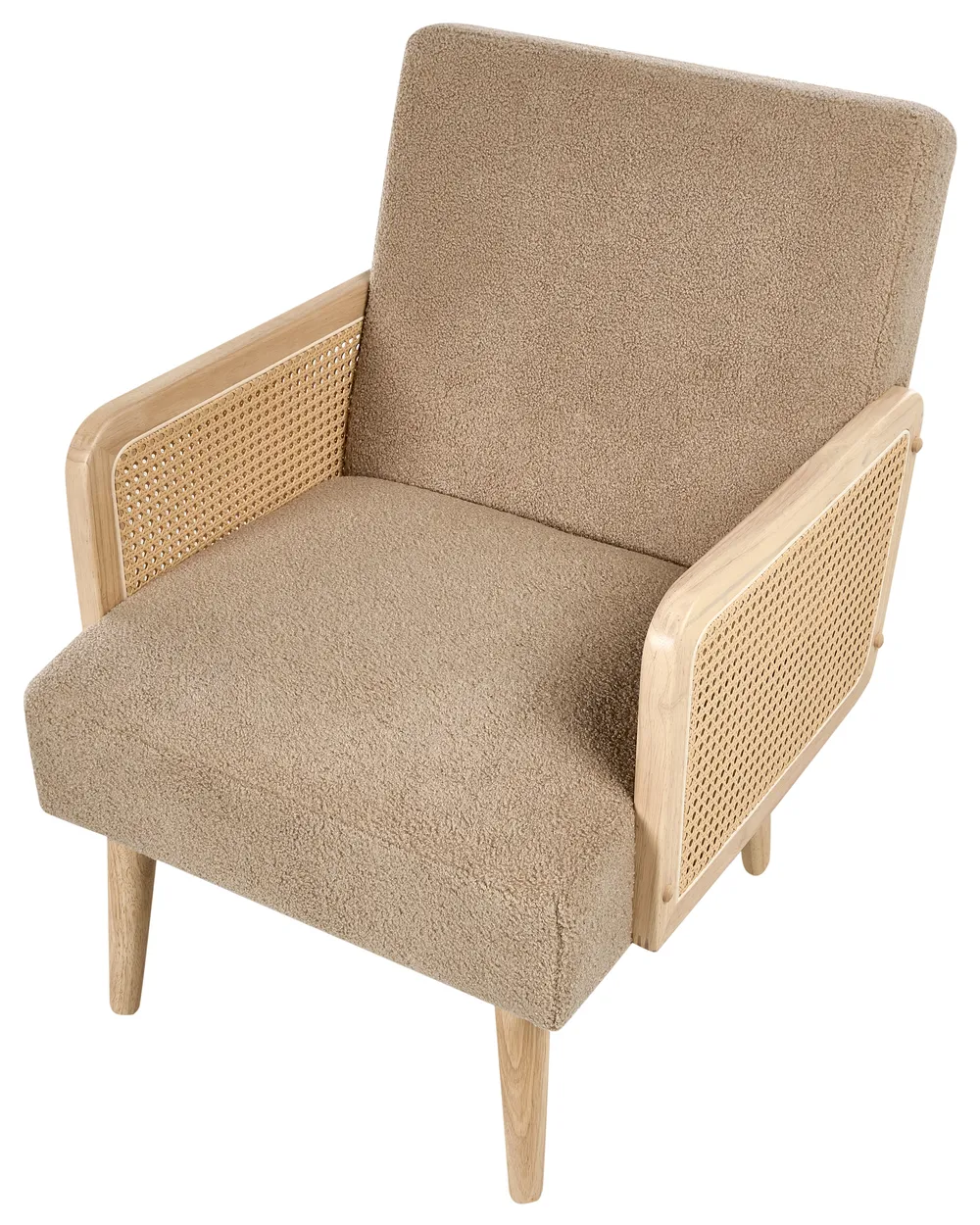 Fåtölj HOJBY Bouclé Sandbeige_997579