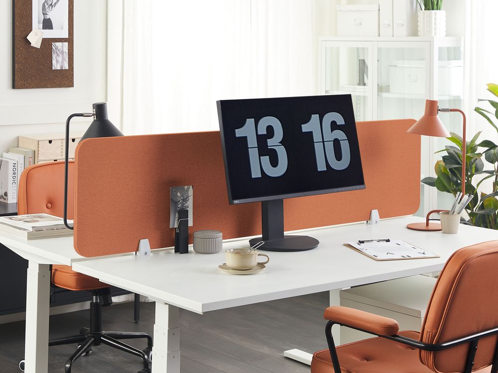 Desk Screen WALLY 130 x 40 cm Light Red