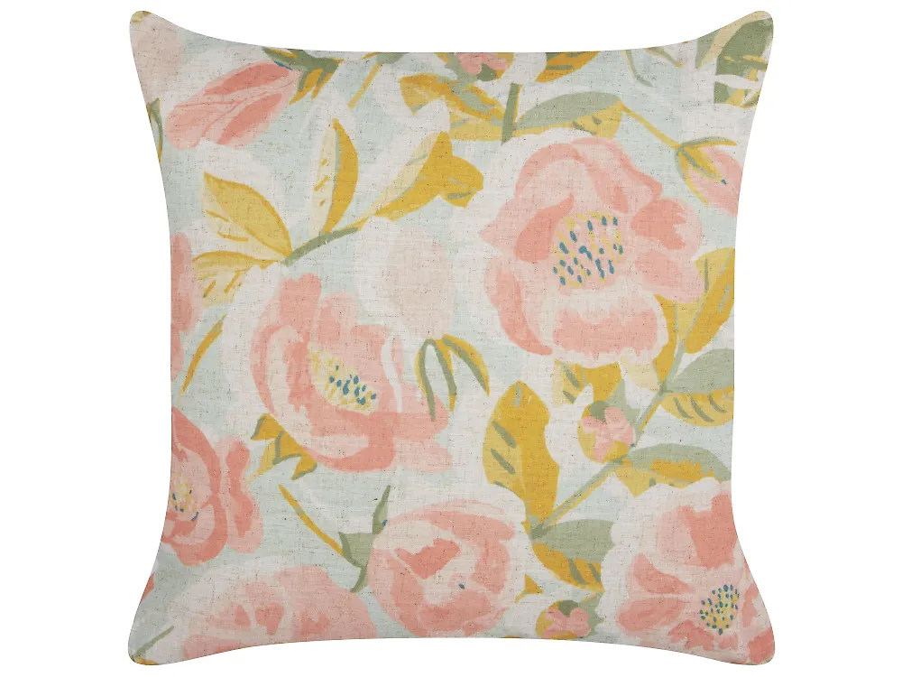 Prydnadskudde ZAHRIYE 45 x 45 cm Rosa Blommigt tryck_1185030