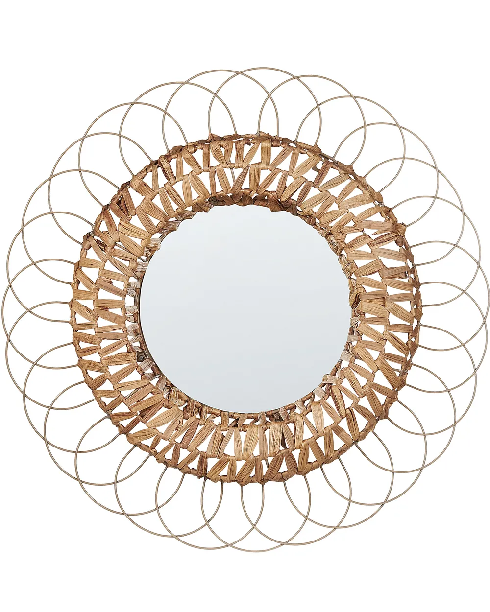 Wall Mirror PAMOL 67 cm 67 cm Wicker Natural
