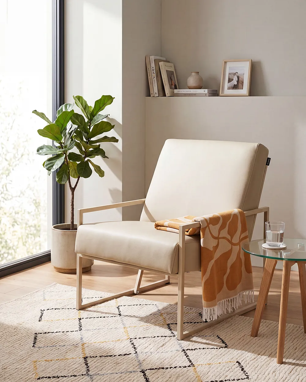 Nojatuoli DELARY Keinonahka Beige_1159621