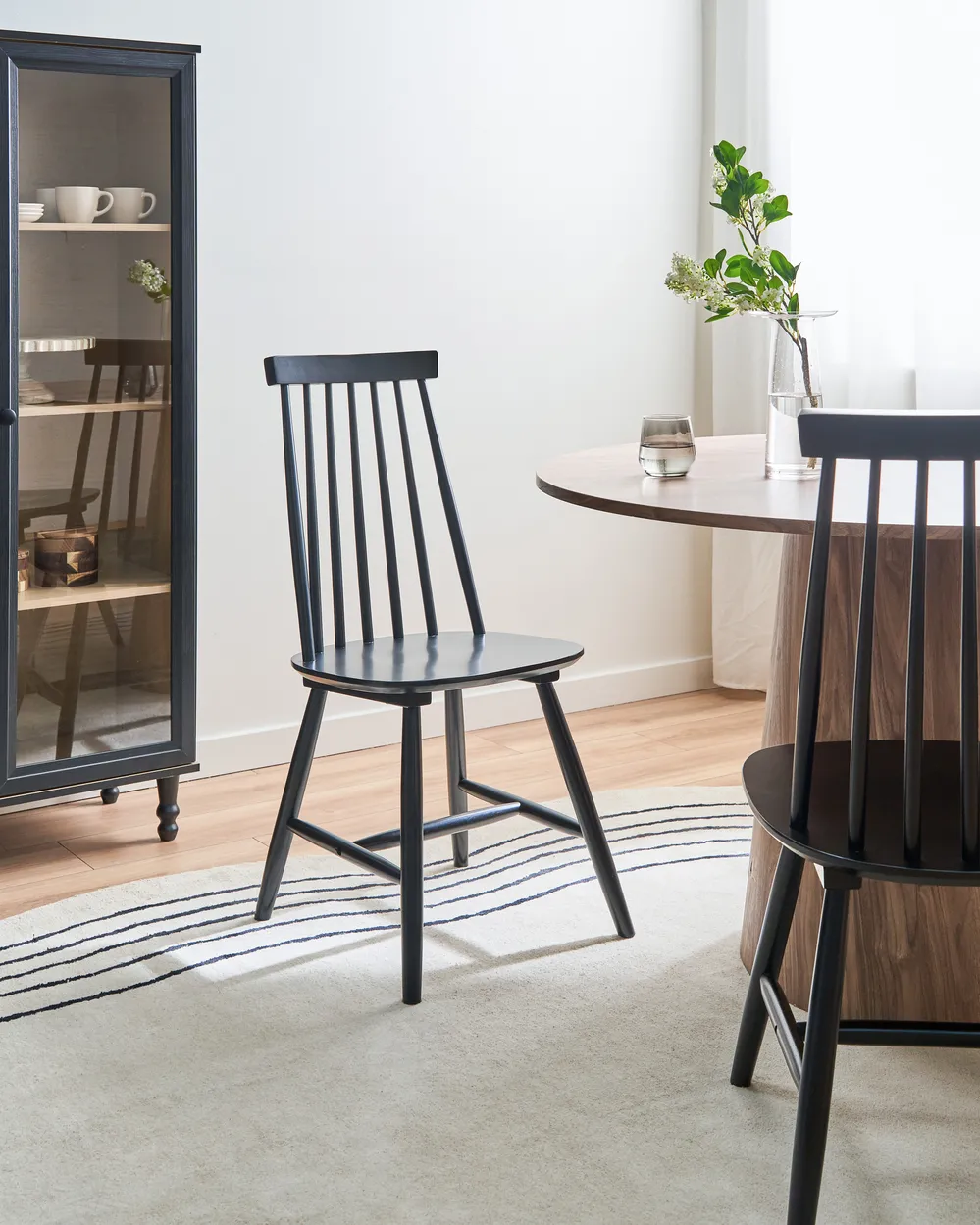 Set of 2 Dining Chairs BURBANK Wood Black