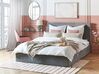 Ottoman Bed LORIENT Velvet Light Grey 160 x 200 cm (EU King Size)