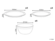 Set of 12 Dinnerware CHIVES Stoneware Light Beige_956466