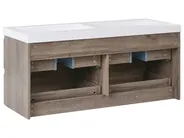Wall Mounted Double Basin Vanity Unit VIEDMA Taupe_1004991