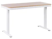 Elektriskt höj- och sänkbart skrivbord KENLY 120 cm 60 cm med USB-port Brun/ Vit_840232