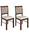 Set of 2 Dining Chairs ORONO Wood Dark Brown/ Light Beige