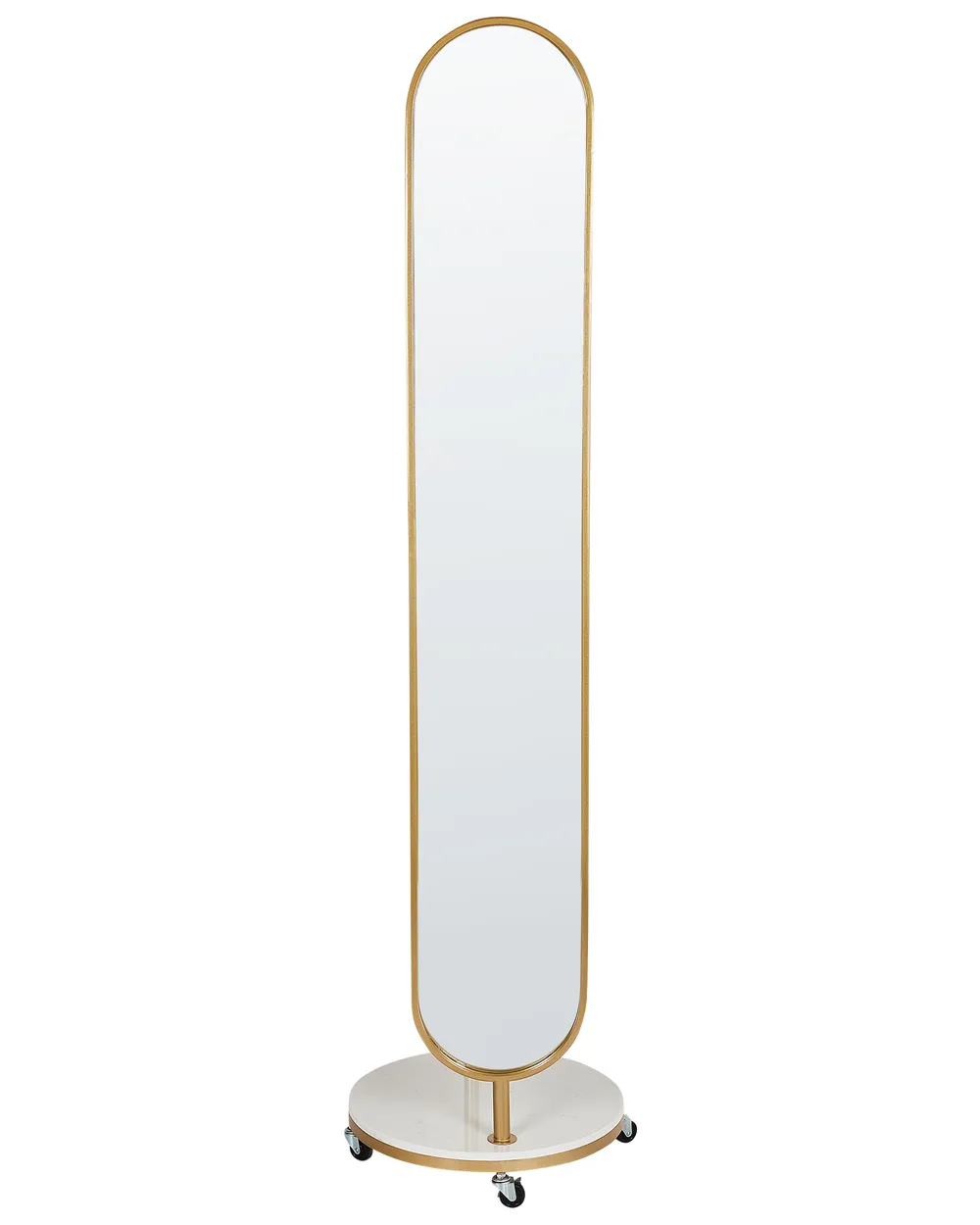 Coat Stand with Mirror LORENA 172 cm Metal Gold_935081
