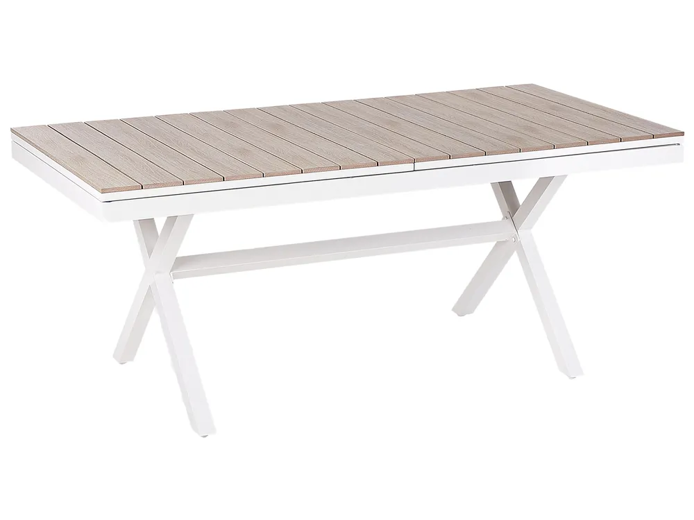 Extending Garden Dining Table FANES 184/242 cm 90 cm Metal White_928645
