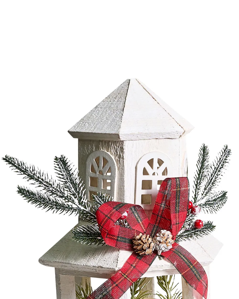 LED-lykta SAVIVESI 38 cm Julmotiv Vit_1028260