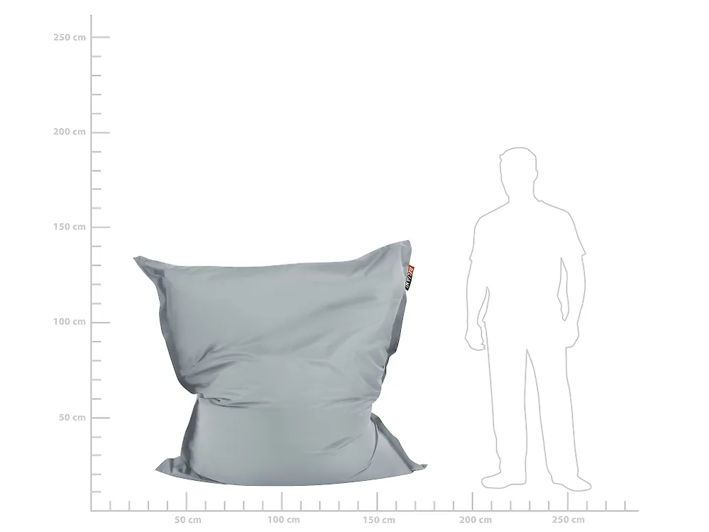 Säkkituolin päällinen FUZZY 140 cm 180 cm Vaaleanharmaa_1168934