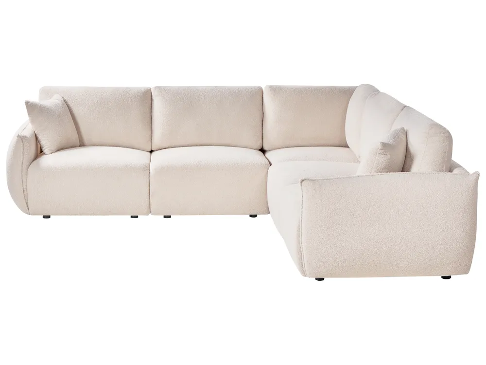 Modulär hörnsoffa 5-sits MESNALI Bouclé Off-White Vänstervänd_1046608