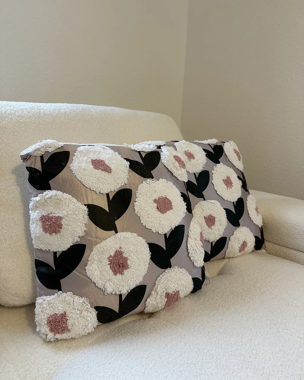 Set of 2 Decorative Cushions KUNRI 45 x 45 cm Cotton Multicolour Floral Pattern_975188