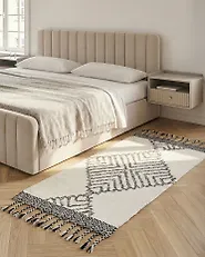 Rug ERAY Light Beige 80 x 150 cm Cotton_1177443
