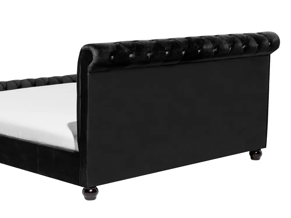 Bed Velvet AVALLON 180 x 200 cm (EU Super King) Black_694685