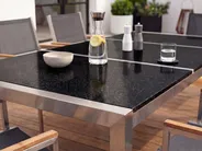 Garden Dining Table GROSSETO 220 cm 100 cm Granite Polished Black_773787
