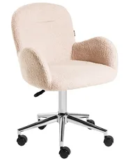 Skrivbordsstol PRIDDY Bouclé Ljusbeige_1101214