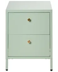 2 Drawer Bedside Table KYLEA Metal Mint Green_1053247