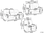 Soffgrupp med elektrisk reclinerfunktion 6-sits BERGEN med USB-port Sammet Ljusbeige_1064765
