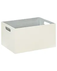 Set of 3 Boxes LARSA Faux Leather Beige_954315
