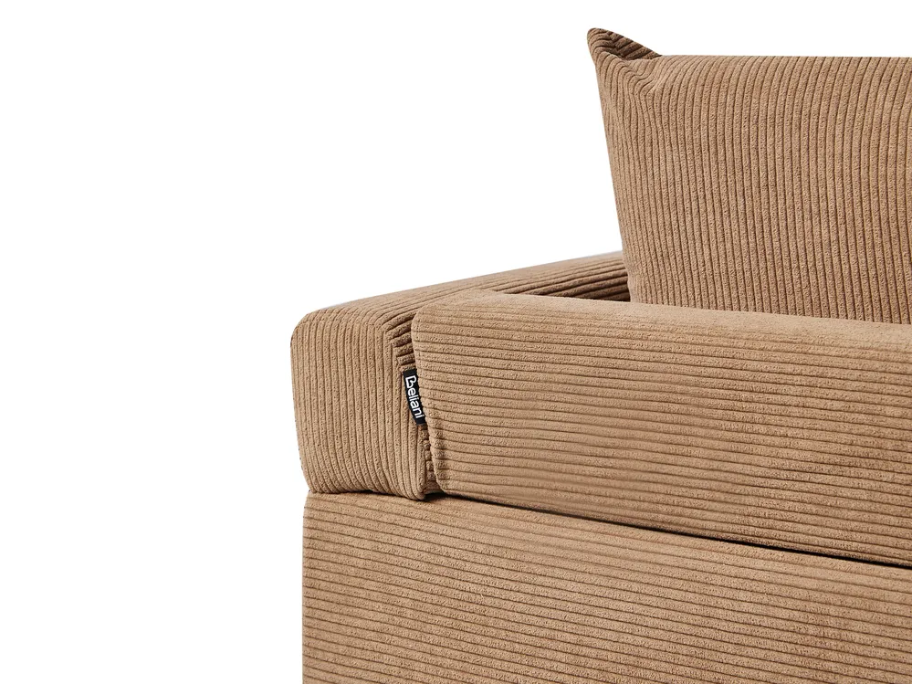 Corner Sofa 4 Seater LUNNER Corduroy Brown Left Hand_945657