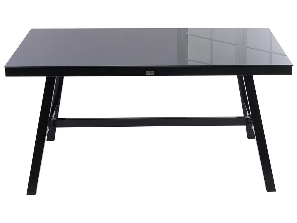 Garden Dining Set 4 Seater CANETTO with Cushions Metal Black_808280