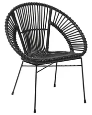 Dining Chair SARITA Rattan Black_734869