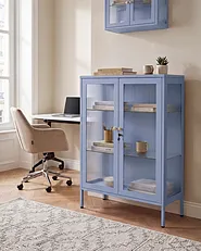 Vitriini HARLYN  90 cm Metalli Sininen_1160843