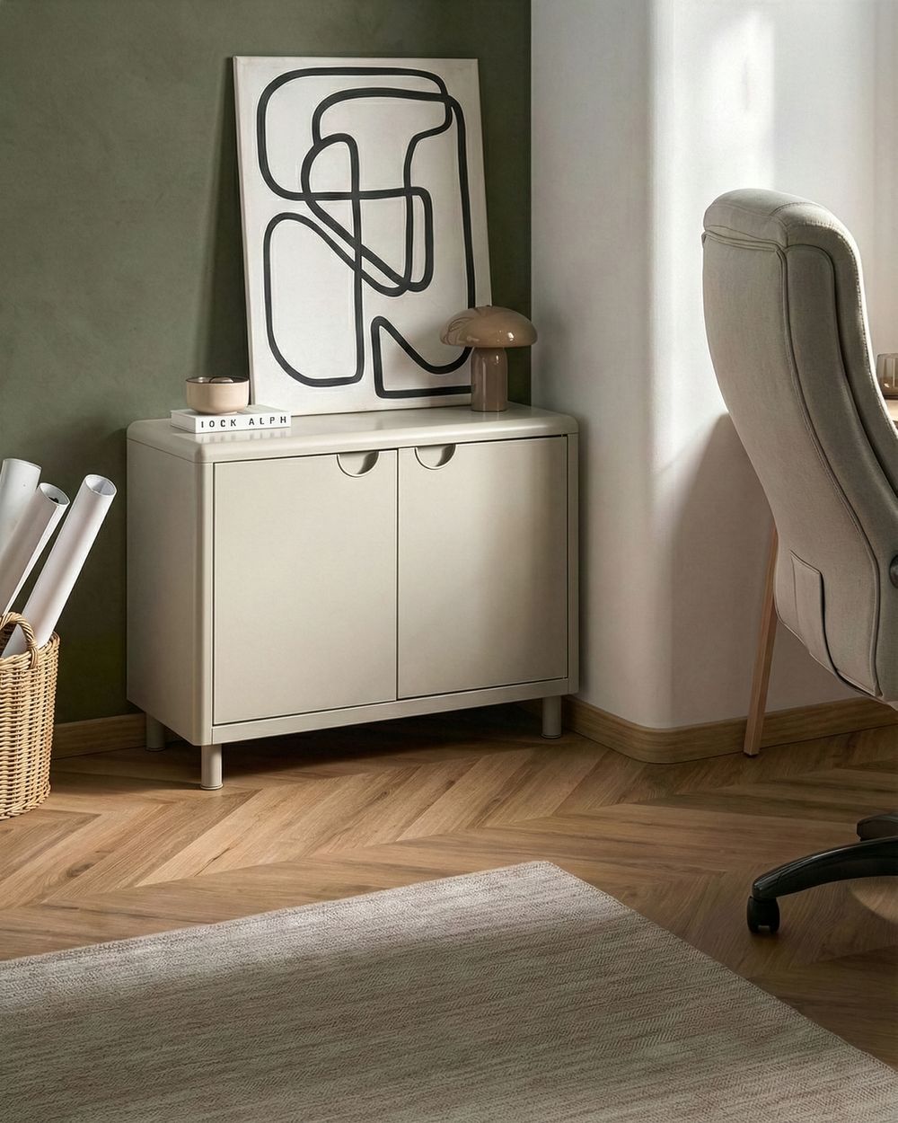 Skänk med 2 dörrar KORVO Ljusbeige