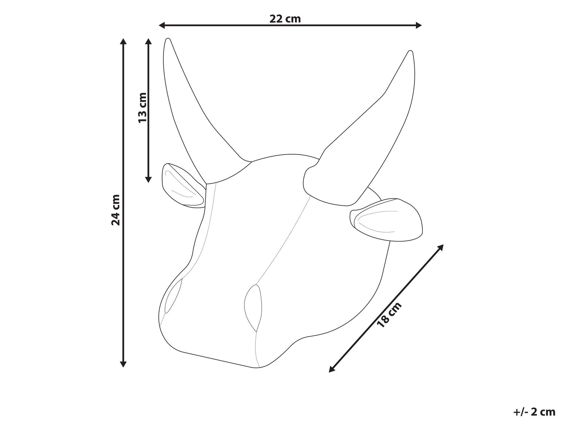 Kids Wall Decor Bull GEOFFREY Cotton 24 cm White_848242