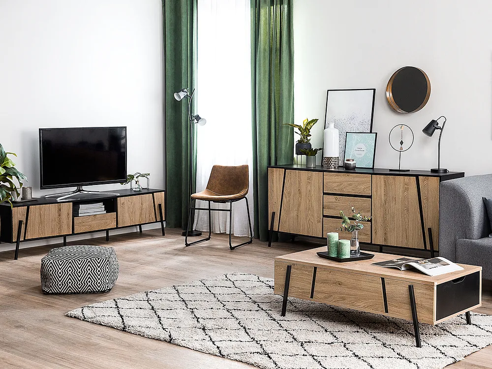 TV-bänk BLACKPOOL Brun/ Svart_1151127