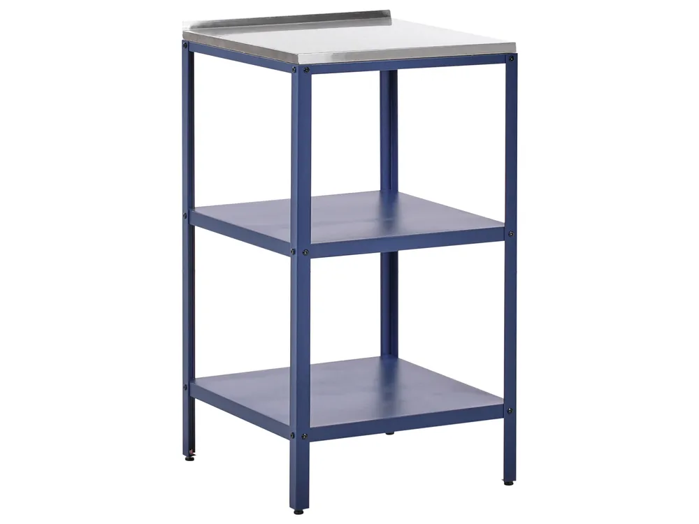 3 Piece Outdoor Kitchen Set with Sink VILAMA Blue Metal_974914